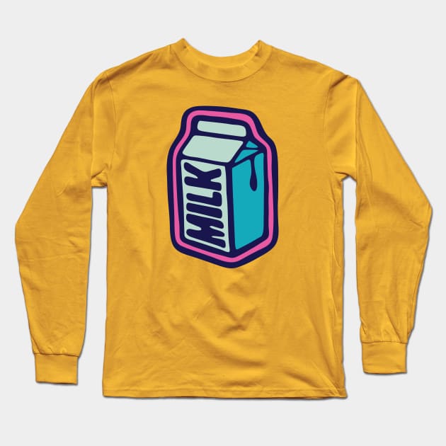 Milk box illustration Long Sleeve T-Shirt by Cofefe Studio